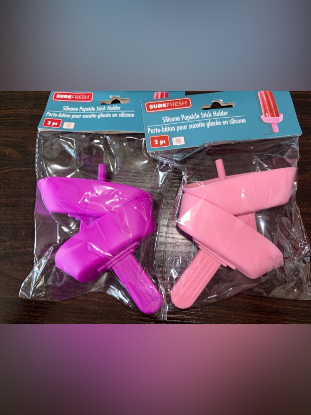 Refresh Silicone Popsicle Stick Holders - Pink & Purple (2 Pack)